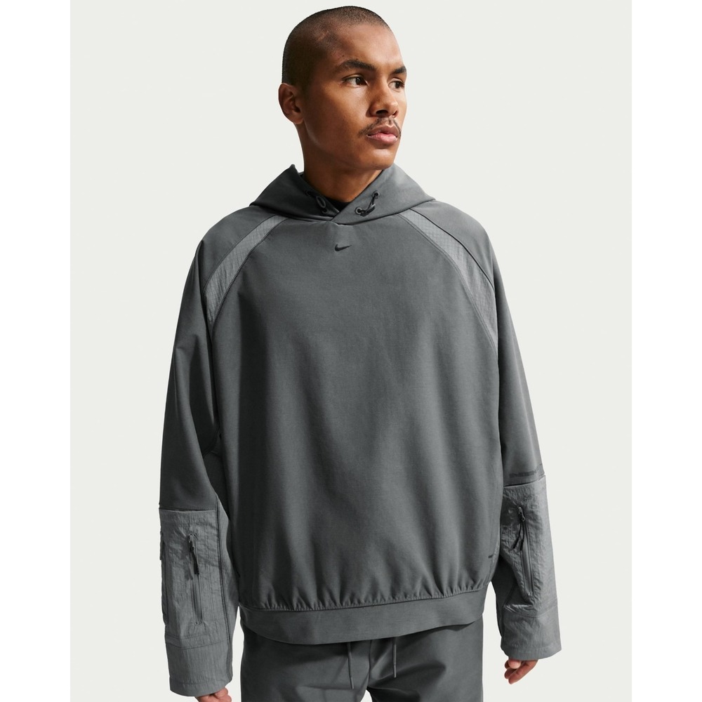Mens Size M Nike Tech Dri-FIT Hoodie Shori Knit Utility Athletic Gray IF1341-068
